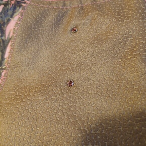 New Vinyl Camo Top handle Shoulder Bag Purse Hot Pink Brown Crescent Baguette - Picture 4 of 10